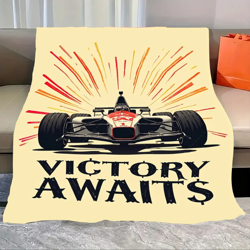 

1 шт. фланелевое одеяло «Victory Awaits Racing Car Blanket — подарок спортивному фанату для любителей скорости»