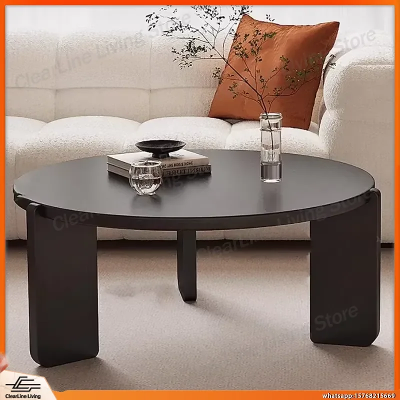 

Minimalist Modern Round Coffee Table for Living Room Small Space Friendly Home Furniture Organizer Trendy Scandinavian Style