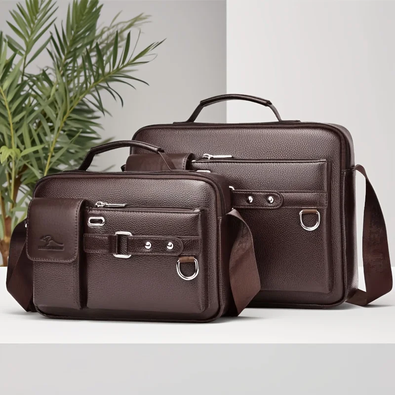 

Мужская сумка через плечо, винтажная, из искусственной кожи, подходит для iPad 10,4 дюйма, вместительный портфель для ноутбука, подходит для офиса, путешествий и учебы