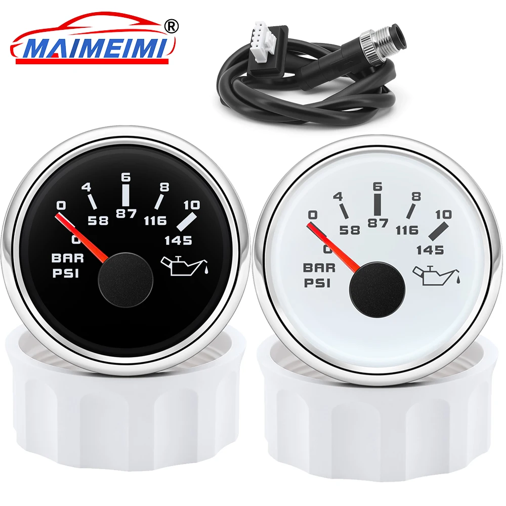 

Цифровой указательный манометр давления масла 0-10 бар/0-145 фунтов на кв. дюйм с портом NMEA2000, красной подсветкой STBD, водонепроницаемый, для автомобилей и лодок