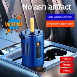 Creative Ashtray Multifunctional Cigarette Lighter USB Tungsten Lighter With Ashtray Portable Car Office Lazy Man Cigarette Cove