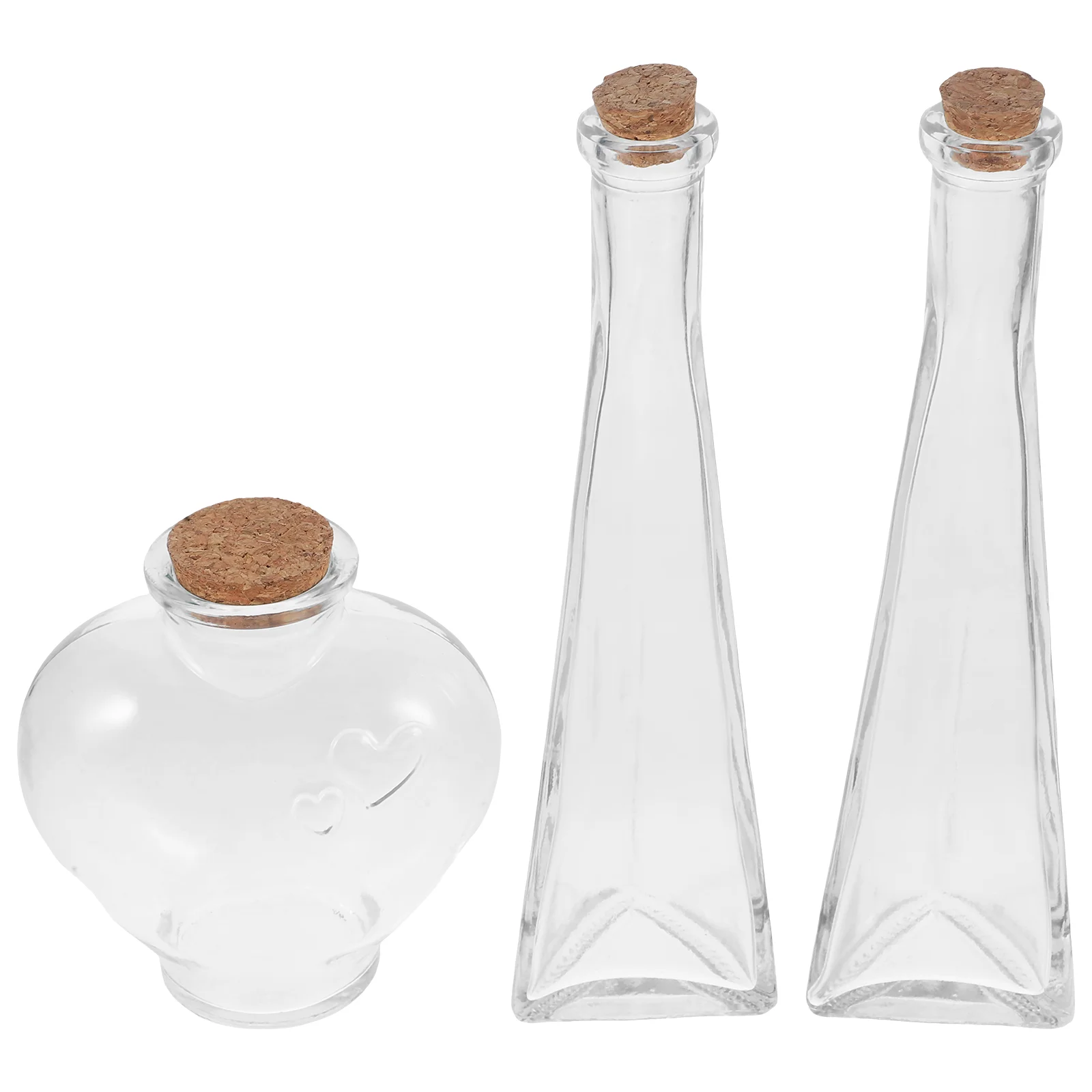 

3 Pcs Decorative Bottle Vases Glass Jar Empty Container Transparent Drift Microlandscape Bride