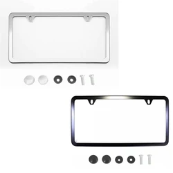 Stainless steel sharp Angle narrow edge ultra-thin license plate frame with 2 holes