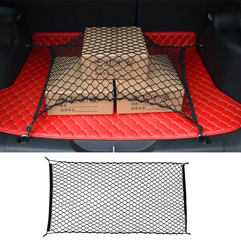 Universal Trunk Organizer Rear Trunk Back Seat Cargo Mesh Net Bag  Flexible Nylon Car Storage Wall Pouch Bag 70*70/100*60cm