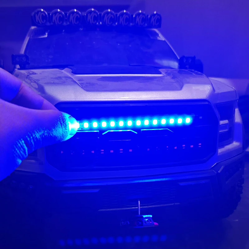 

2 Grille Light Bars Front LED Decorative Lights Driving Atmosphere Lights for 1/10 RC Crawler Car Traxxas Km F150 Upgrade Parts
