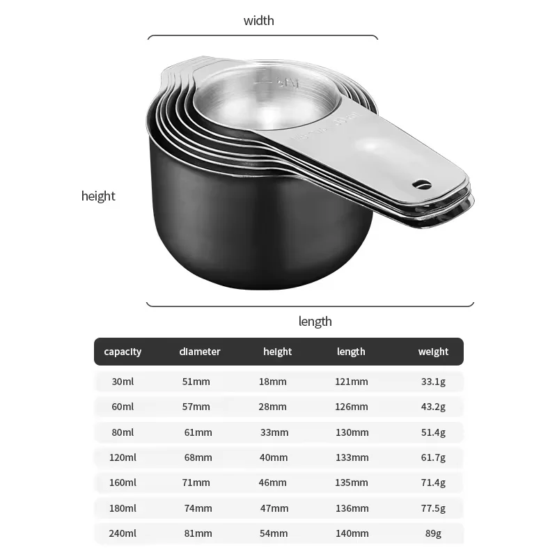 stainless steel measuring cup and spoon  Teaspoon measuring tools for cooking and baking