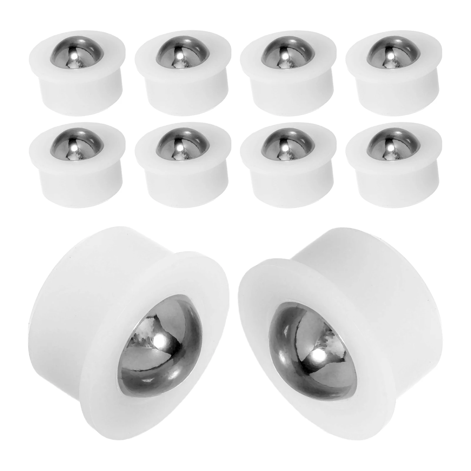 10pcs Ball Transfer Units Swivel Caster Wheels Stainless Steel Plastic 360 Degree Rotation Smooth Rolling Floor