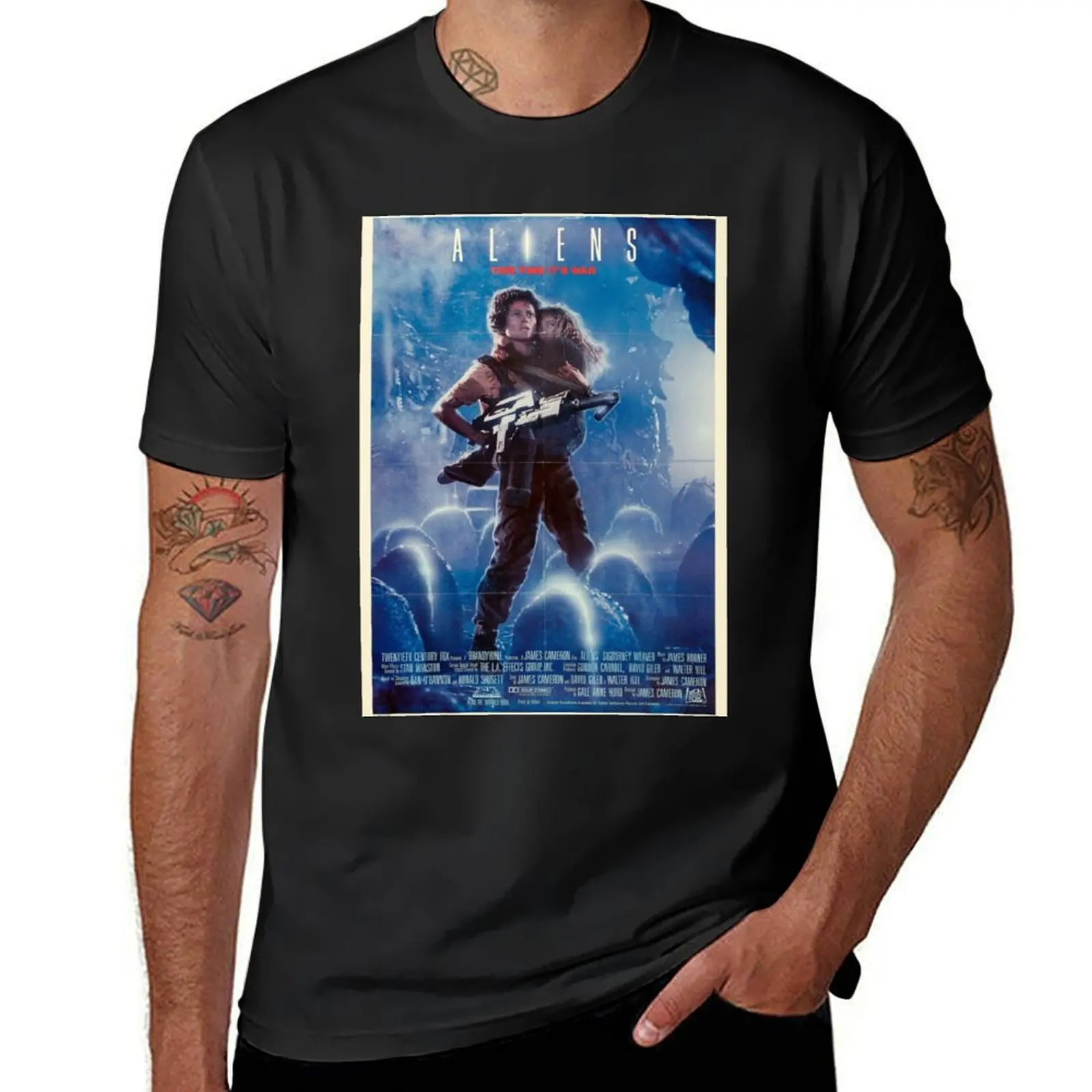 

Aliens (1986) T-Shirt quick-drying oversized blacks mens t shirt graphic