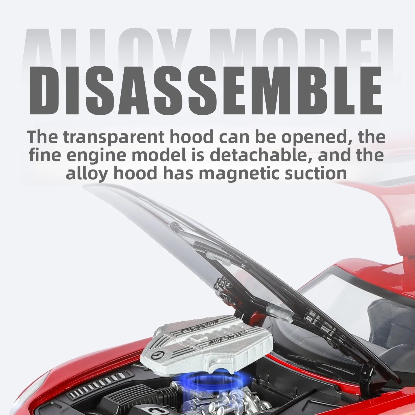 1:24 SLS modifié Super voiture de sport alliage moulé sous pression modèle de voiture en métal son et lumière retirer jeux de course pour enfants cadeau d'anniversaire