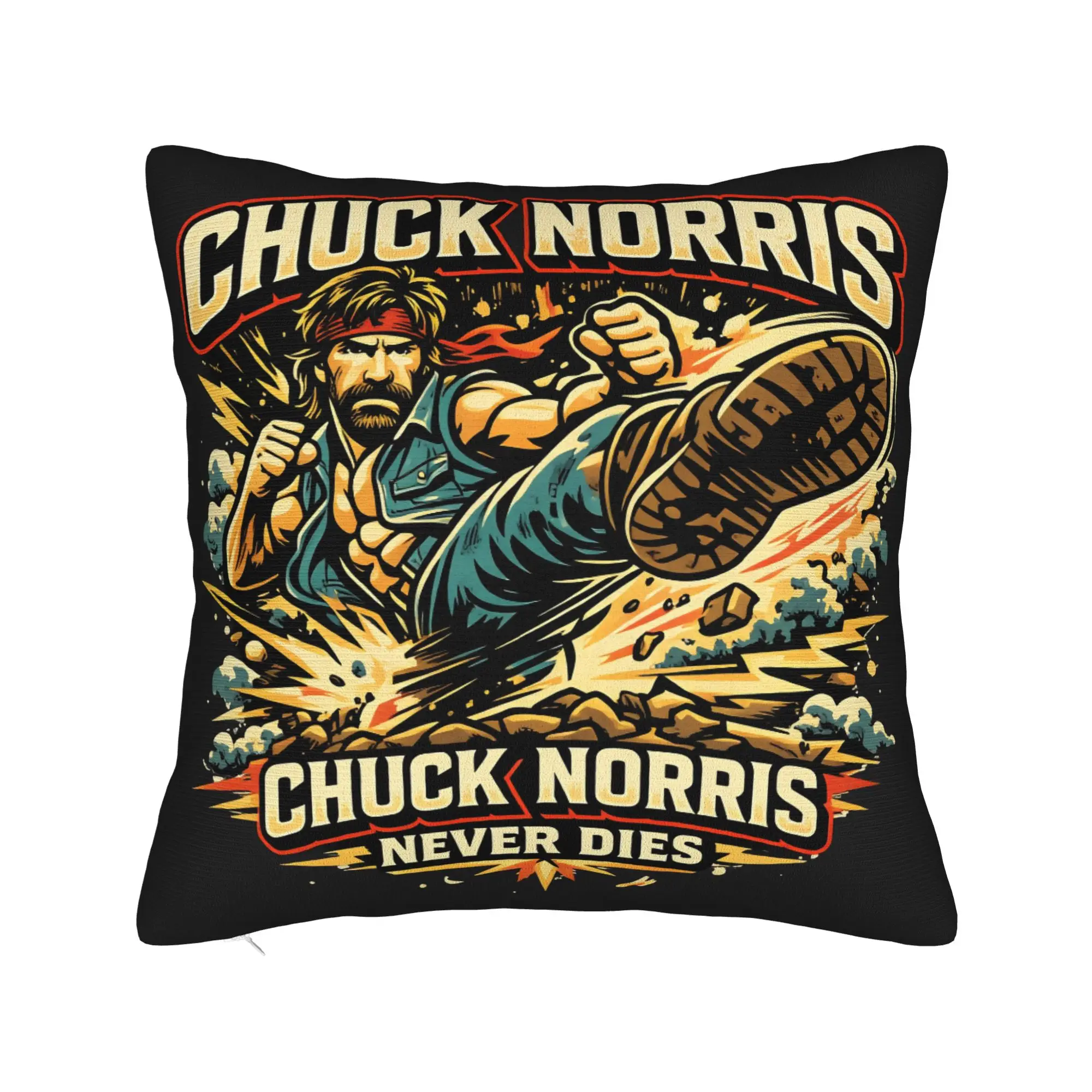 Chuck Norris 1940-2026 Pillow Case  Graphic Pillow Cover For Sofa Bedroom Home Decor Retro Trendy Pillowcases