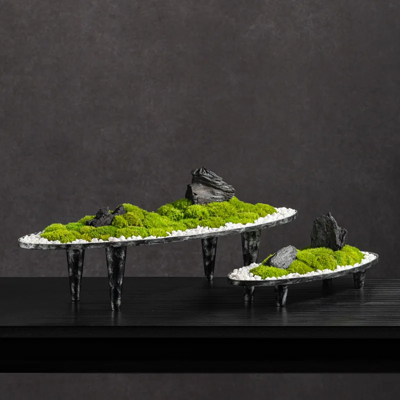 

Yibeizi, new Chinese-style Japanese-style wabi-**** immortal moss dried flowers and green plants decorative entrance dining tabl