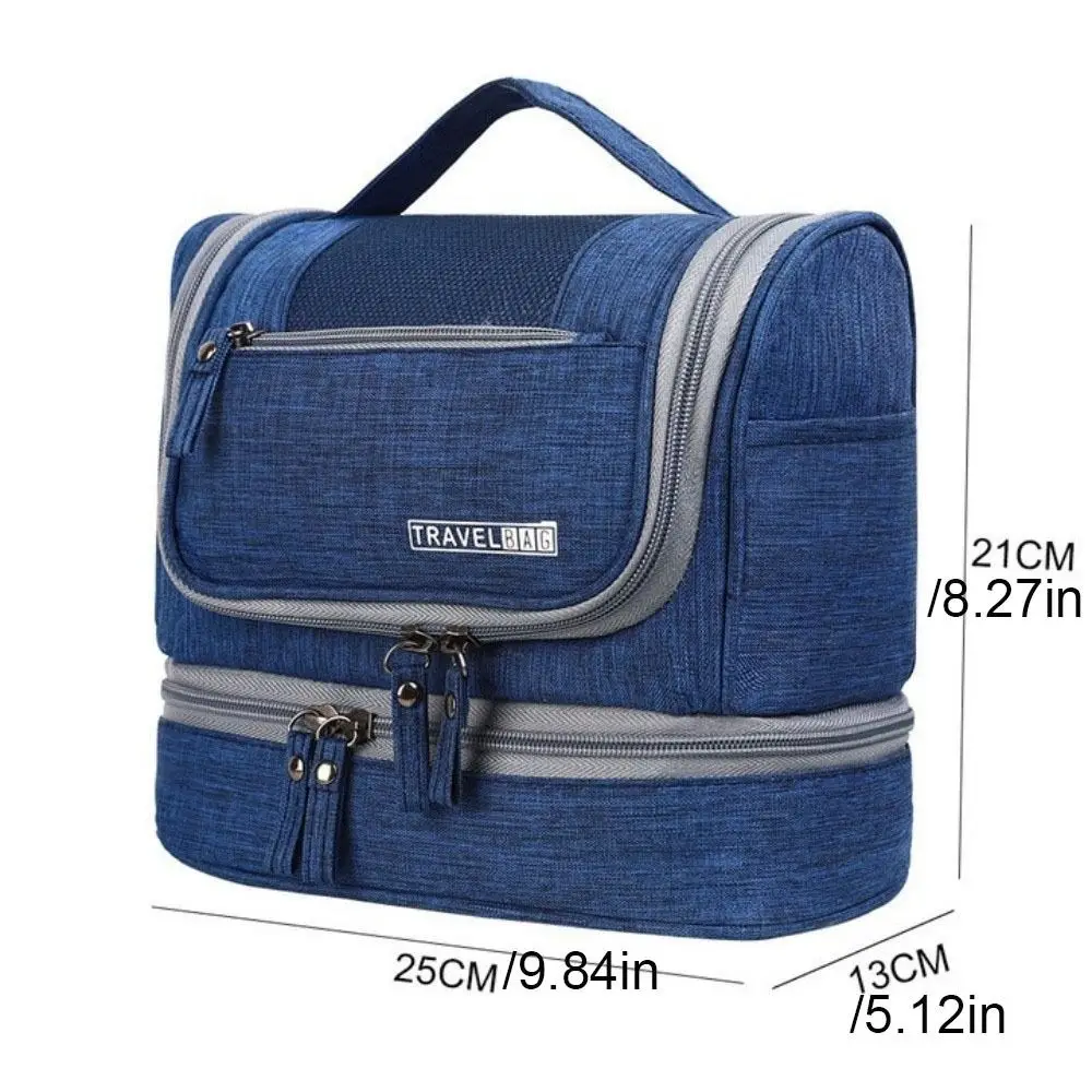 단색 걸이형 메이크업 가방 다기능 방수 화장품 정리함 옥스포드 천 대용량 세면도구 가방 유니섹스