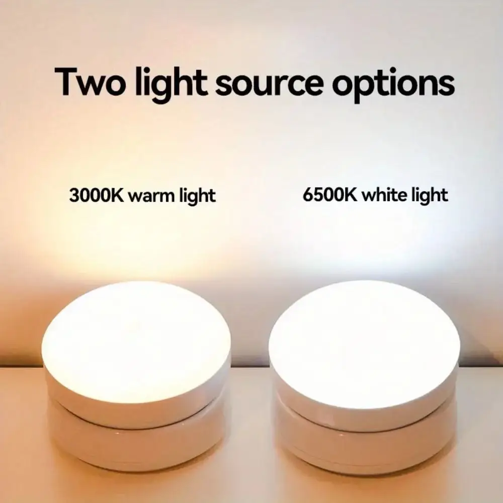 

360 Rotated LED Night Light USB Charging Intelligent Human Induction Wall Lamps Round Creative Cabinet Light Under Cabinet
