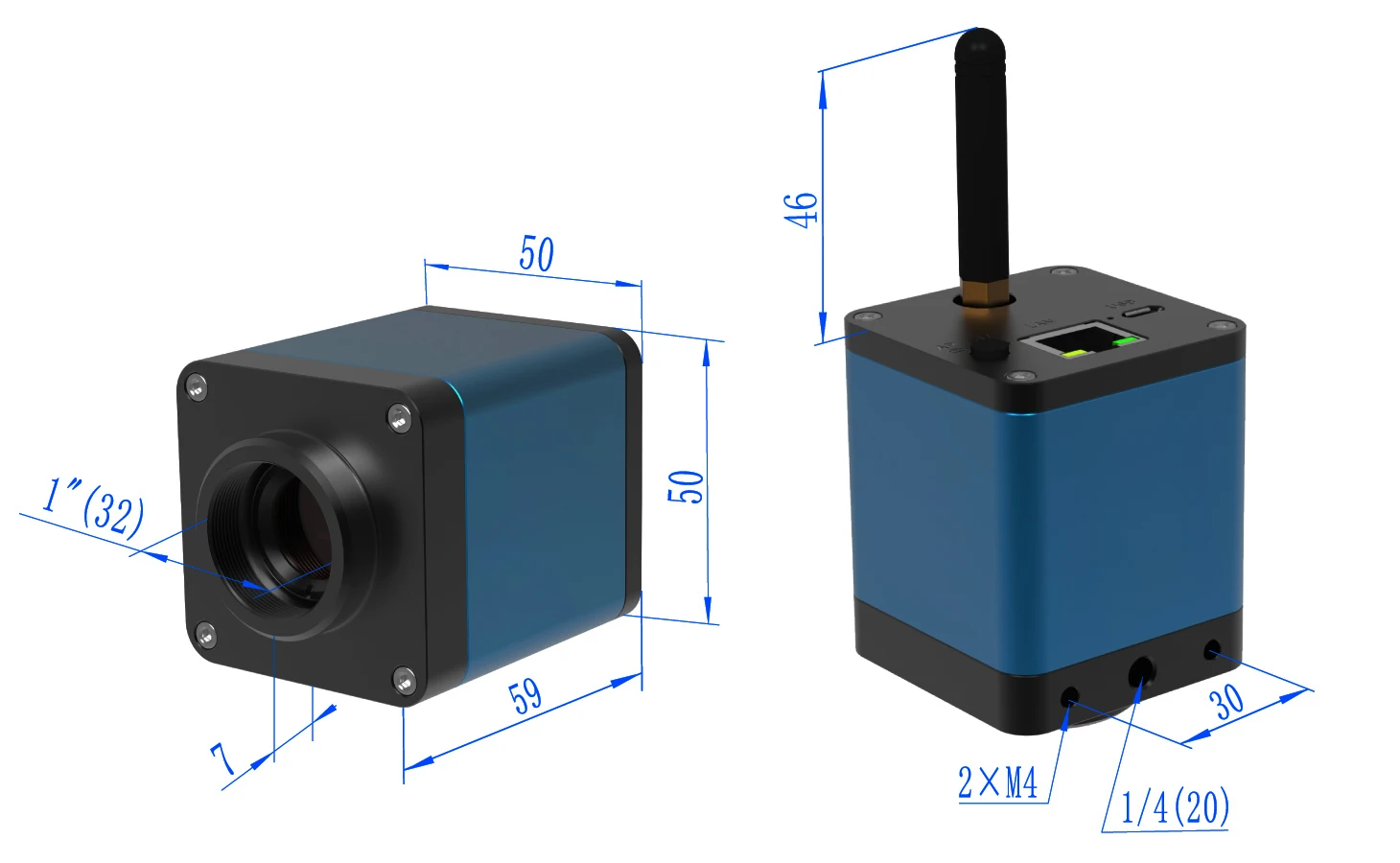 WEUCAM4MPA 4MP WIFI+LAN+USB 30fps Mircoscope C-mount eyepiece color camera with Sony IMX347 CMOS support Windows, IOS, Android