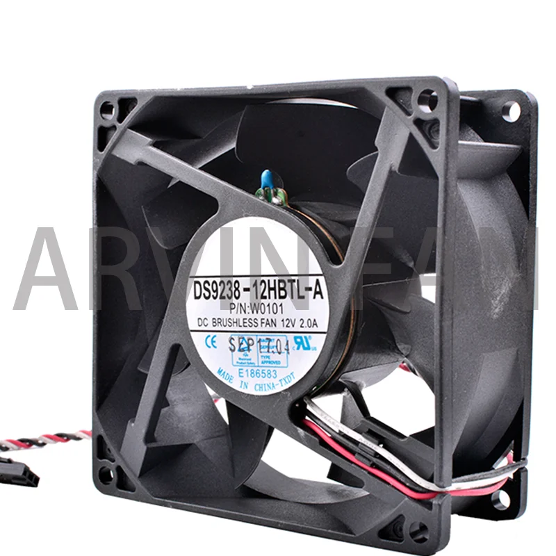 COOLING REVOLUTION DS9238-12HBTL-A 9238 92x92x38mm 9cm 12V 2.00A Thermal Temperature Control Server Cooling Fan