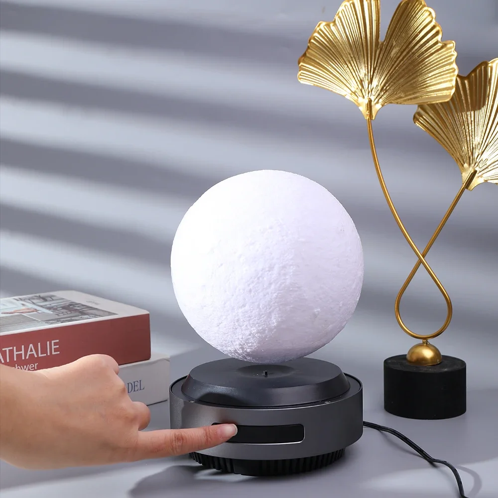 Magnético Levitating Lua Lamp, Auto-Lifting Planeta Lamp, Luna Madeira Table Lamp, Night Light