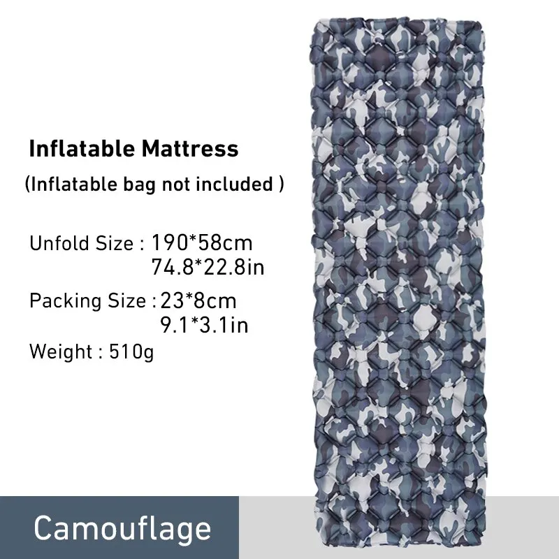 WESTTUNE Camping Slaapmatje Ultralicht Opblaasbaar Matras Draagbare Outdoor Luchtkussen Slaapmat voor Reizen Wandelen
