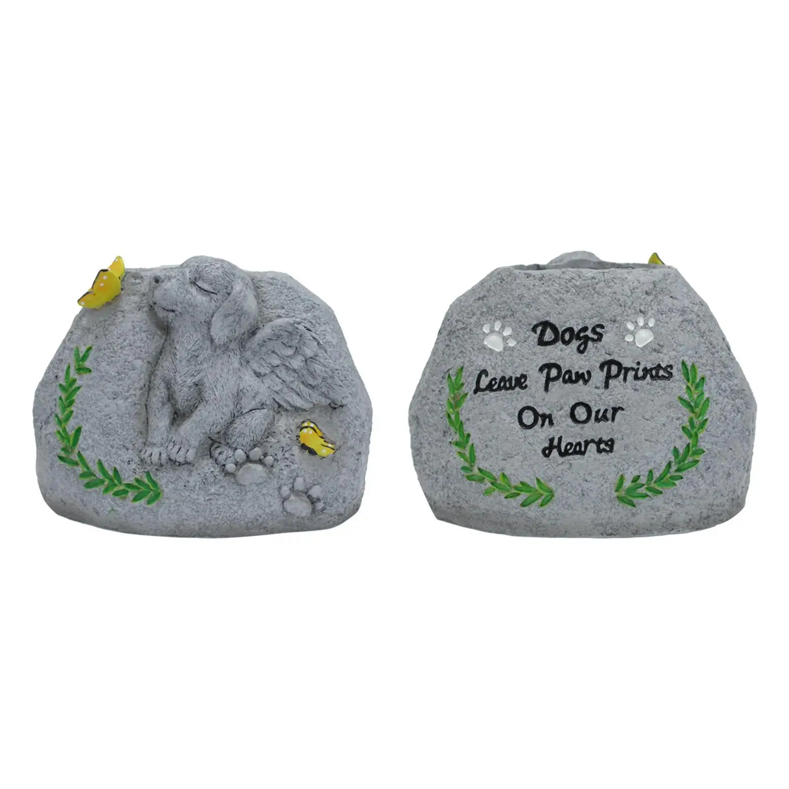 Memorial Stone for Dog Pet Sculpture Resin Animal Planter Loss of Dog Gift Dog Grave Marker for Outdoor Yard Garden Outside Lawn