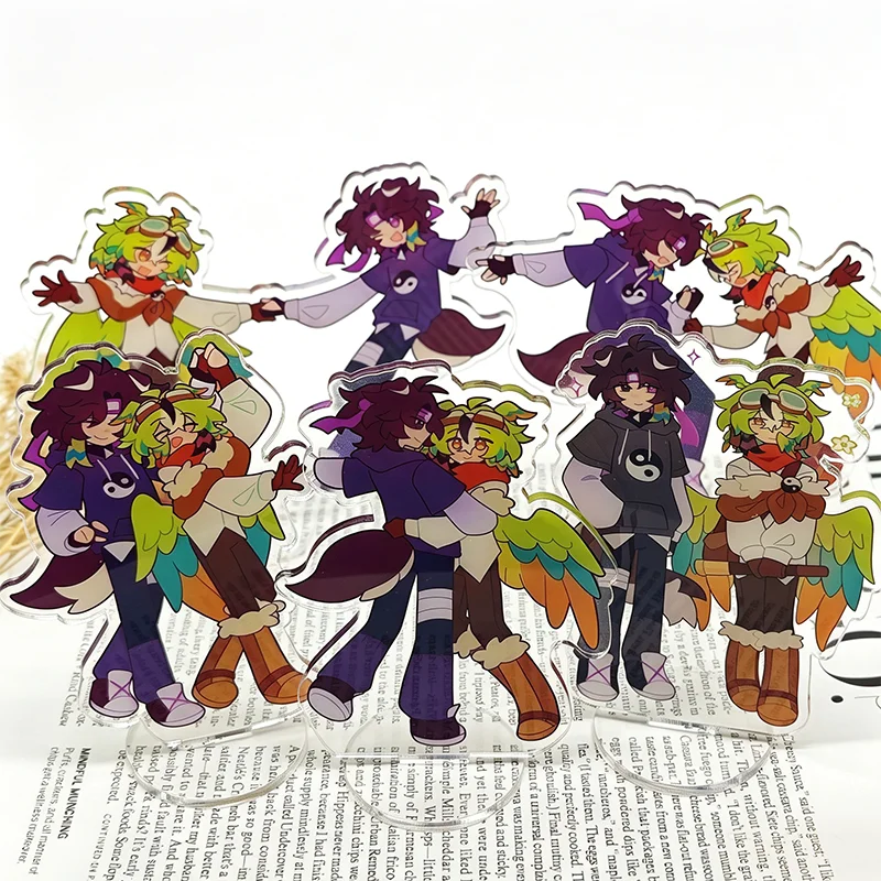 Game UU ParrotX2 Wemmbu FlameFrags SpokeIsHere Cosplay Standing Plate Kawaii Acrylic Figure Stand Desktop Ornament Collect Props