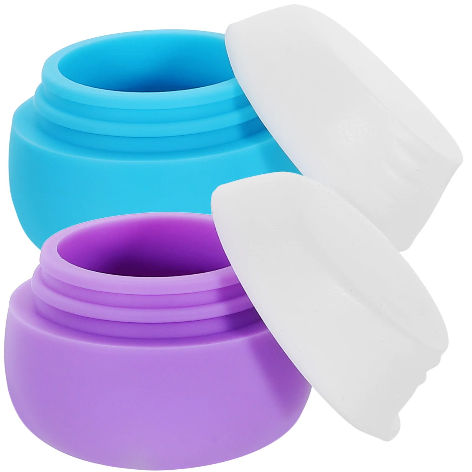 

2pcs Silicone Packaging Boxes Lotion Containers Travel Jars Empty Sample Cream Jars Small Pots Storage Tins