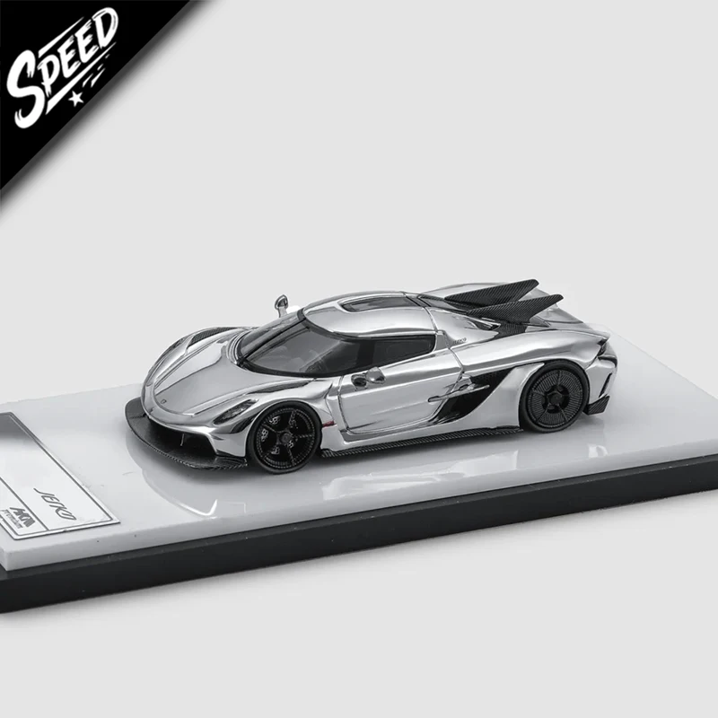 

HKM In Stock 1:64 Jesko Absolut Chrome Silver Diecast Diorama Super Car Model Collection Miniature Toys