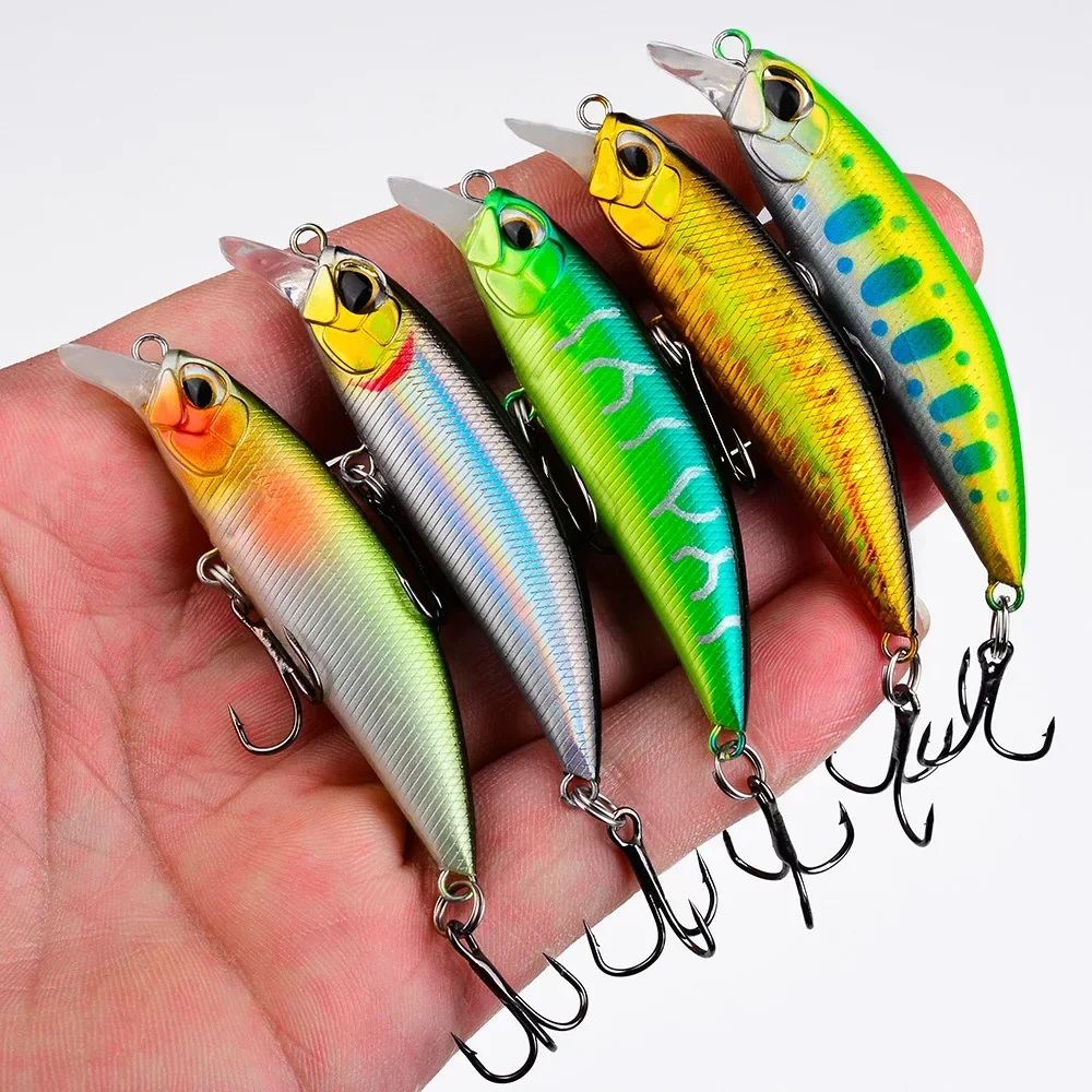 

2pcs Mini Sinking Minnow Wobblers Fishing Lures 5cm/3.8g 7cm/8g Trout Artificial plastic Hard Bait Crankbait Bass Fishing Tackle