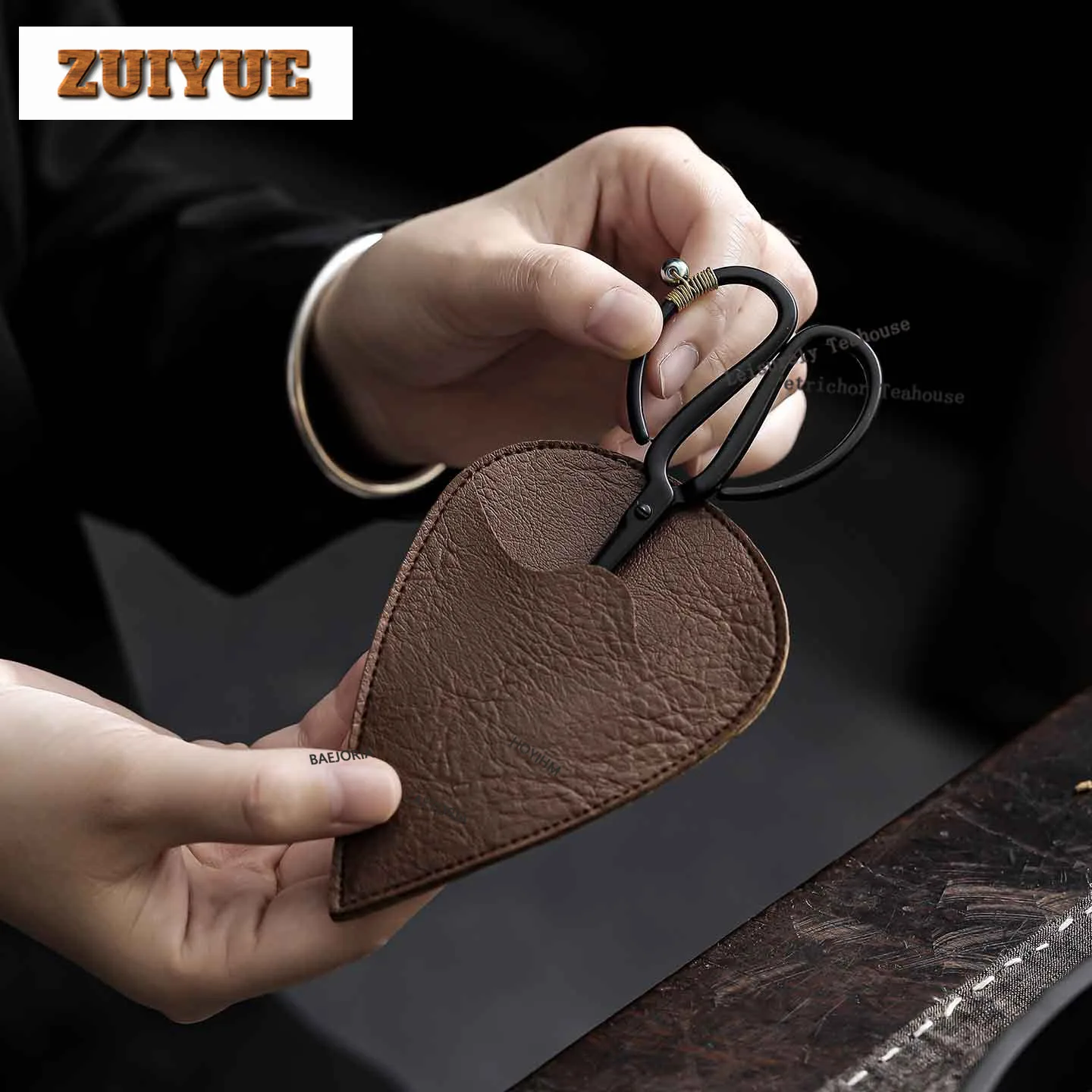 HOYIHM Chinese-style Retro Iron Mini Tea Bags Scissors Embroidery Cutting Sewing Tailor Shears Handicraft DIY Tea Services Gift