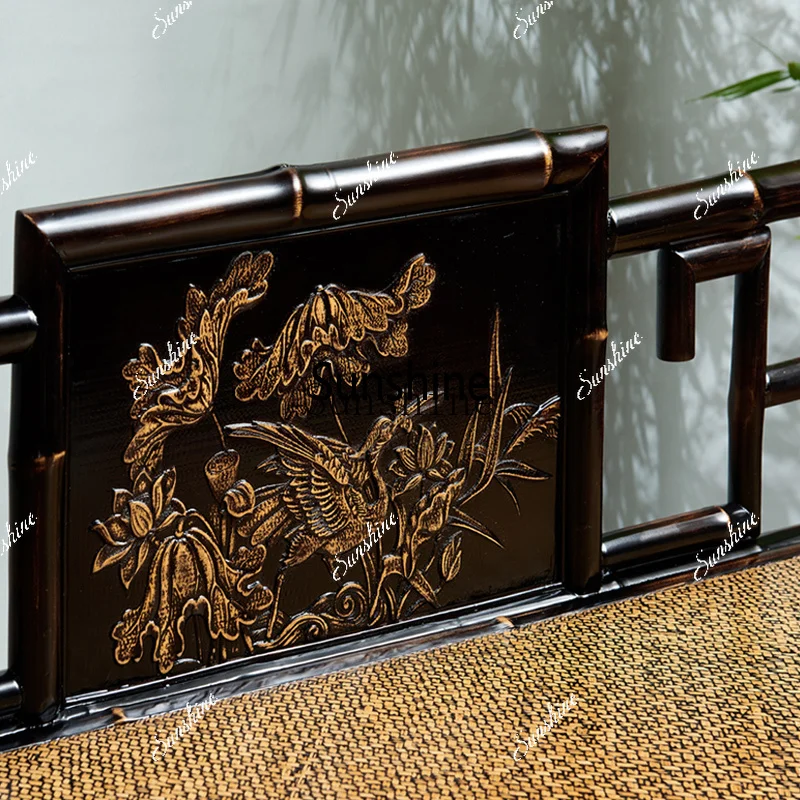 

Bamboo chair Chinese bench living room Longzhu Ming style retro backrest official hat chair classicalX
