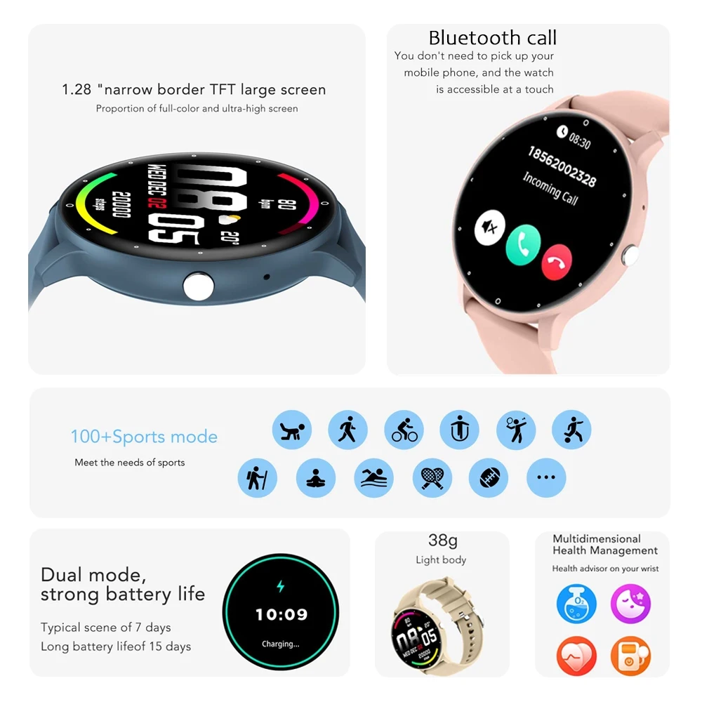 2025 New Bluetooth Call Smart Watch Women Custom Dial Steel Watches Sports Fitness Tracker Heart Rate Smartwatch For Android IOS