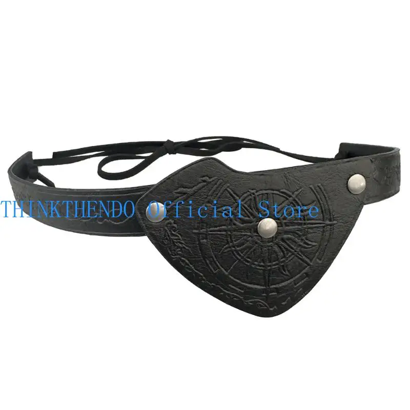 39BB Pedieval Pirate Eye Patches Vintage Embossed Eye Eye Mask เครื่องแต่งกายยุคกลางสำหรับการเล่นบทบาทฮาโลวีนผู้ชาย