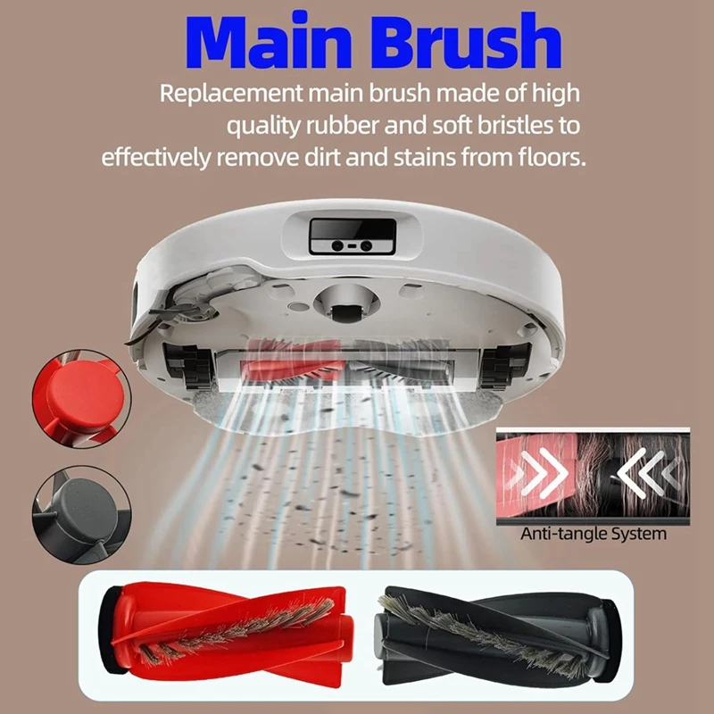 A26t-para roborock qrevo curv/p20 pro robô aspirador de pó duplo principal escovas laterais filtros hepa mop almofada sacos pó