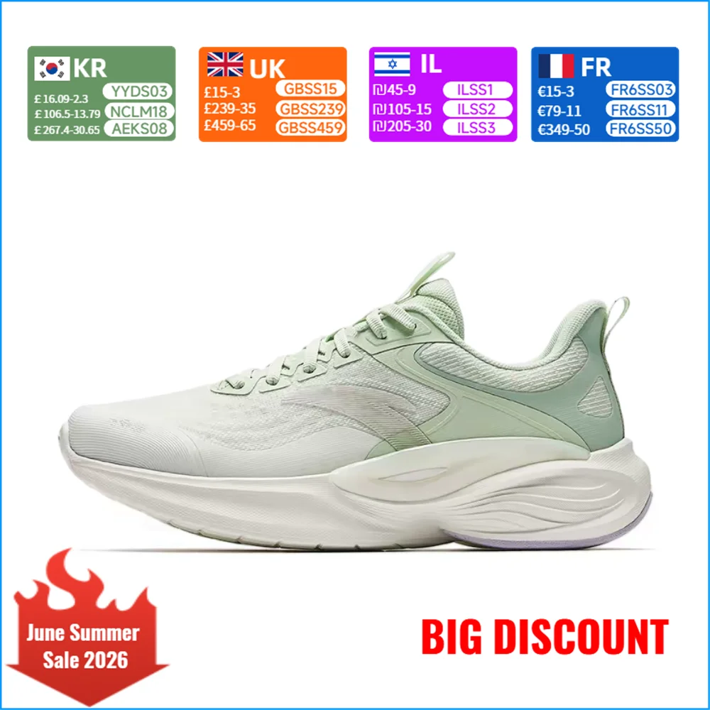 

Anta Lingyun: Comfortable, Versatile, Trendy,Non-Slip, Breathable Low-Top Casual Running Shoes for Women(White/Green)922525502-3
