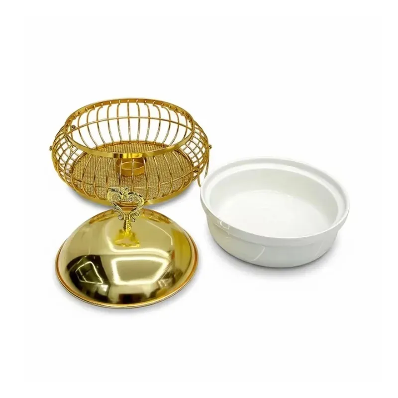 RRR 2L Modern Buffet Stove Ceramic Stainless Steel Egg Shape Gold Chafing Dish Buffet Set Alcohol Heating Hotel Banquet Custom