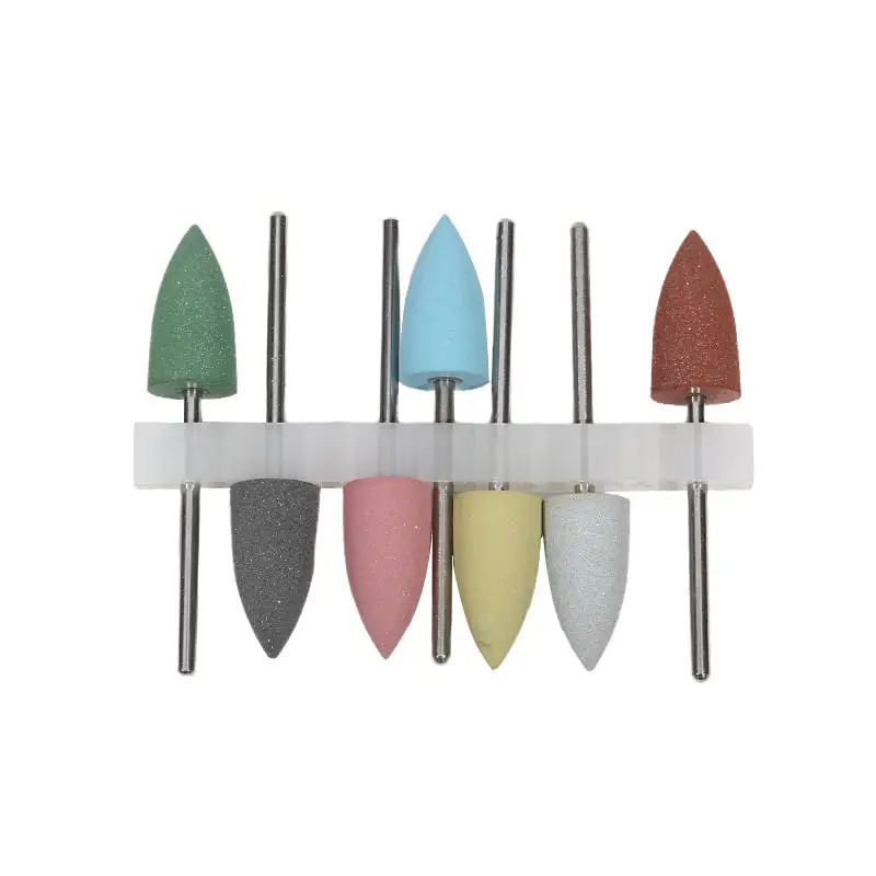 7pcs 매니큐어 그라인딩 헤드 연마 헤드 소형 폴란드어 그라인딩 헤드 매니큐어 제거 및 연마 액세서리