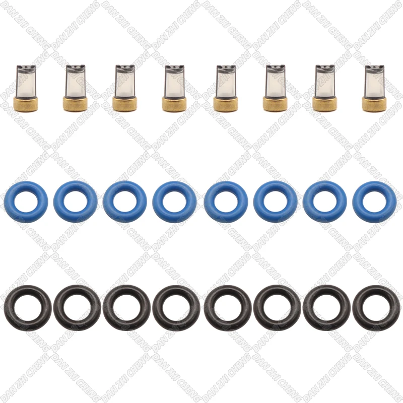 8 set Fuel Injector Service Repair Kit Filters Orings Seals Grommets for Harley Davidson Motorcycle 25 Degree 27654-06 2770906A