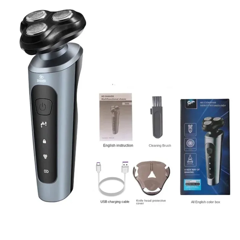 New 9D Man Electric Razor Face Shaver USB Full-body Wash Beard Knife  Rechargeable Razor Rechargeable Trimmer