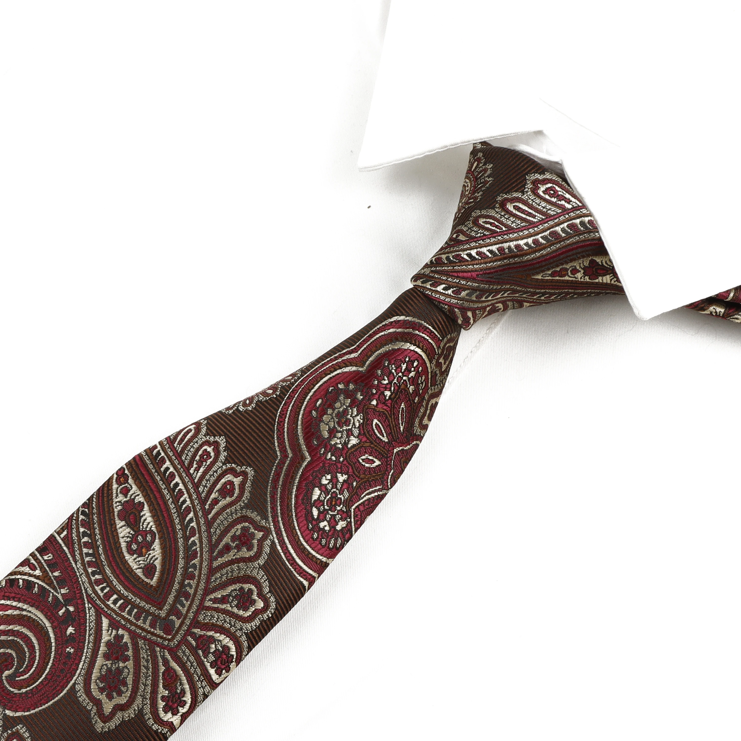 Hot Sale Paisley Men Tie Classic Red Blue Green Luxury Jacquard Necktie Wedding Party Daily Wear Groom Shirt Suit Cravat Gift