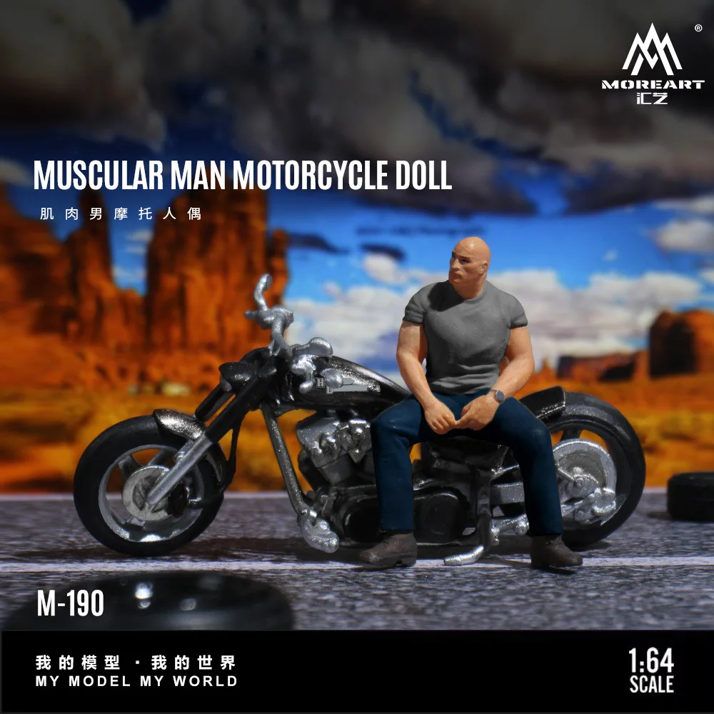 

* Предварительный заказ*MoreArt 1:64 Muscle Man Мотоциклетная фигурка, модель из смолы, миниатюрное украшение сцены, подарок и дисплей