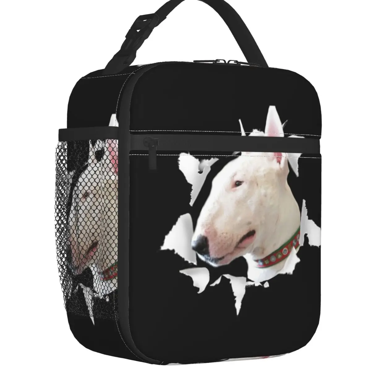 Funny Bull Terrier Dog Resuable Lunch Boxes Women Waterproof Animal Thermal Cooler Food Insulated Lunch Bag Kids School Children