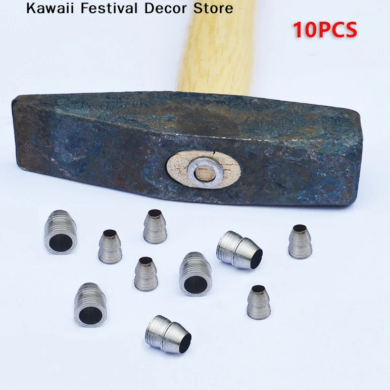 【K】10pcs Safety Round Handle Wedges Steel Hammer Handle Splitting Wedge Set For Axe Claw Hammer Steel For Carpentry Maintenance