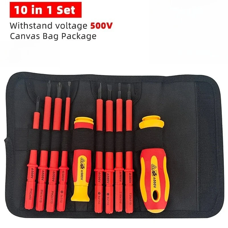 

New Hexagonal Insulated Electrician Screwdriver Set High Hardness Magnetic Cross Plum Blossom