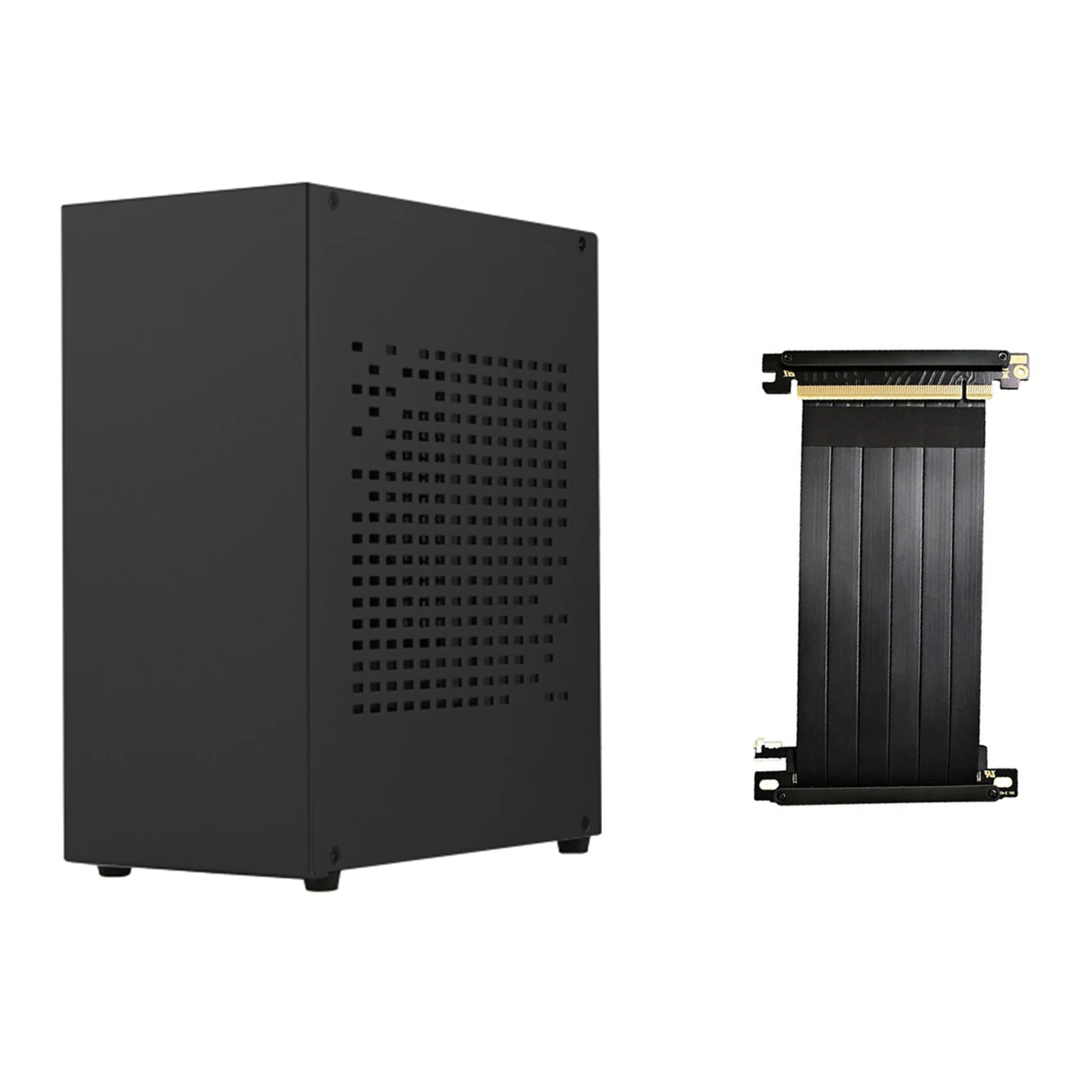 

NEW A07 Mini ITX Computer Case Chassis HTPC Host Case USB3.0 ITX Enclosure with Graphics Card Extension Cable(A)