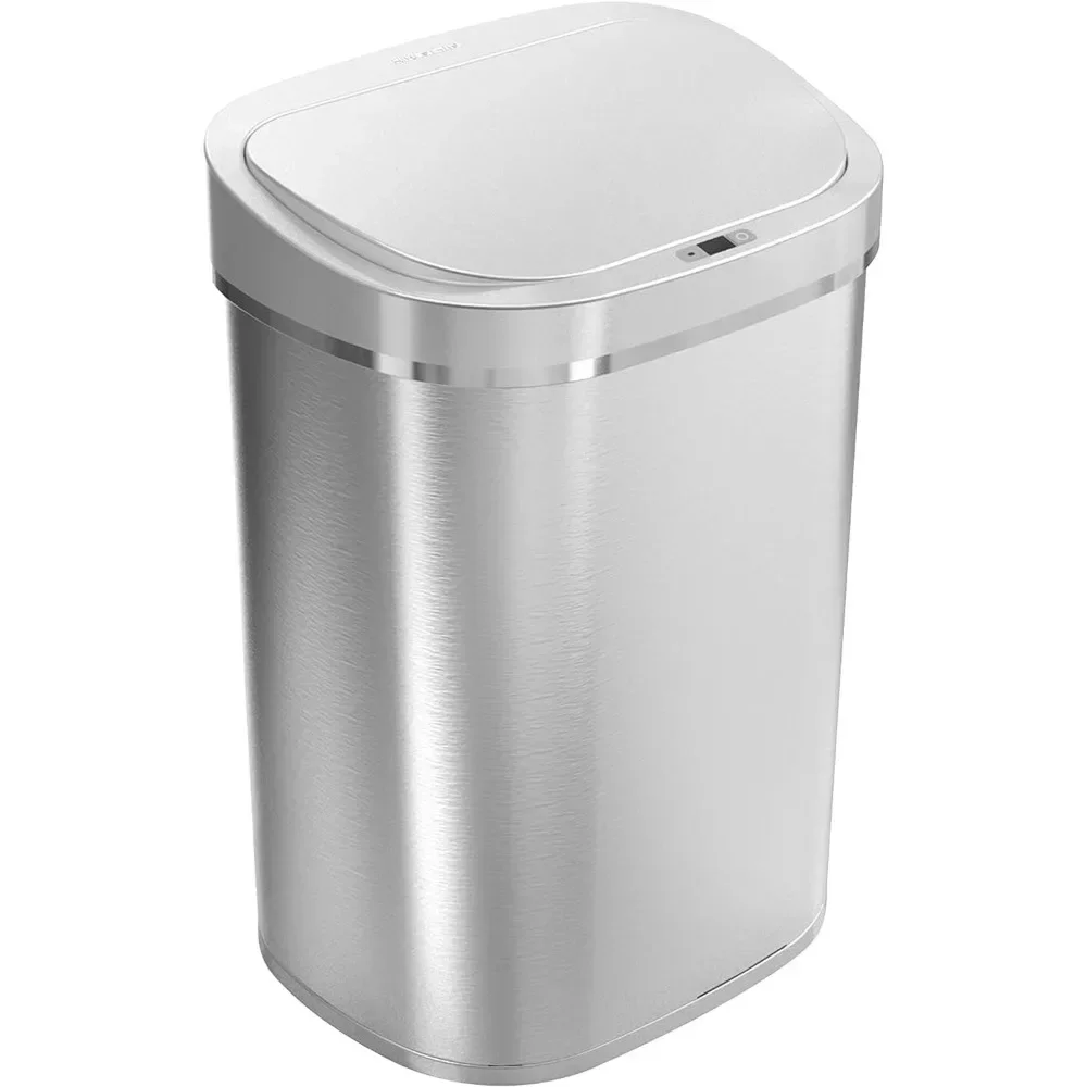 DZT-80-35 Automatic Touchless Infrared Motion Sensor Trash Can, 21 Gal 80L, Heavy Duty Stainless Steel Base