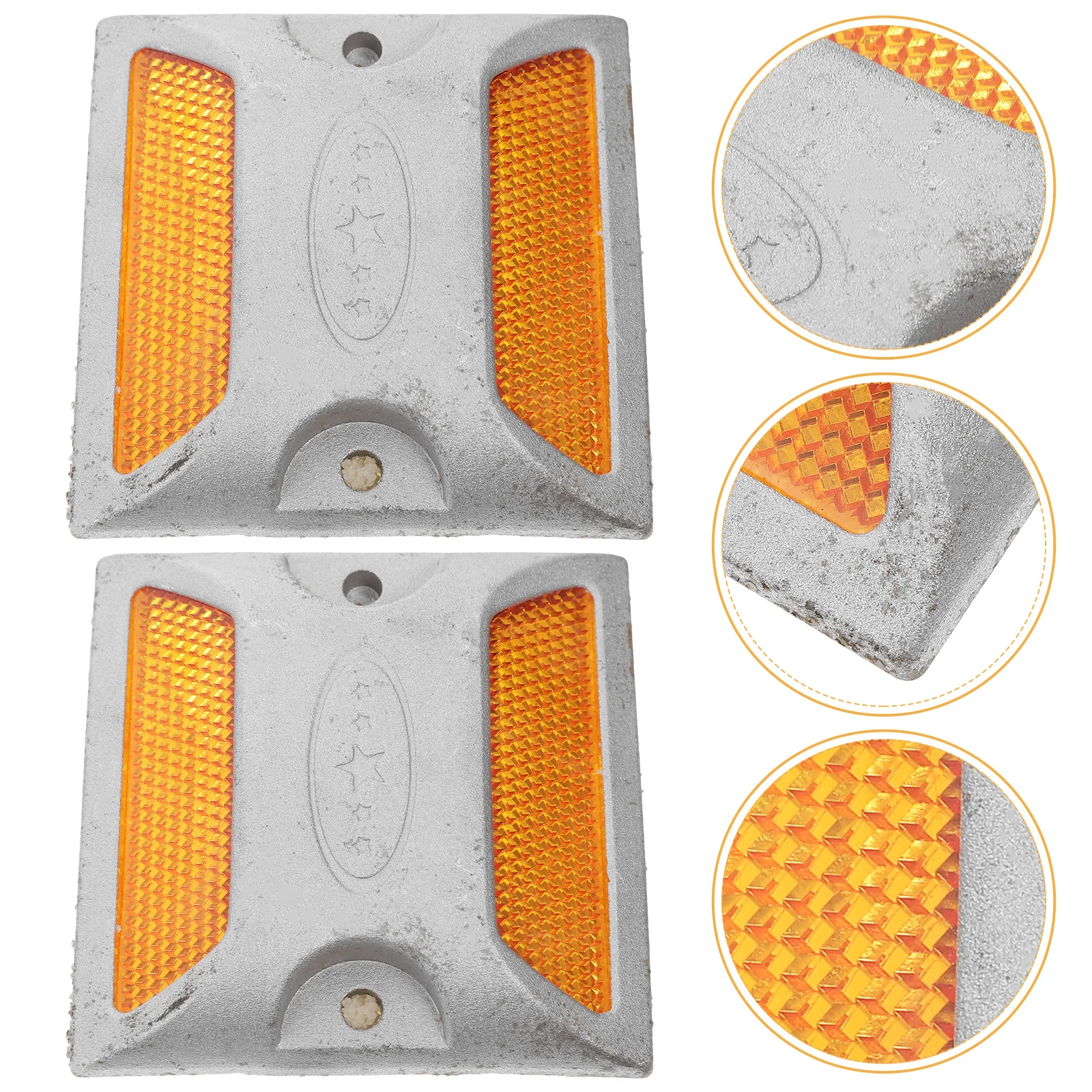 2 قطعة للممرات الطريق الرصيف ماركر عاكسات معدنية ل مقطورة معدني الجانب عاكسات السيارات عالية الوضوح وقوف السيارات السلامة #1