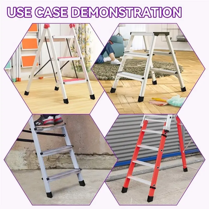 B23B Replacement Ladder Feet 4Pcs Rubber Foot Caps Non-Slip 20X50mm For Ladders For Ladders Luggage Rack