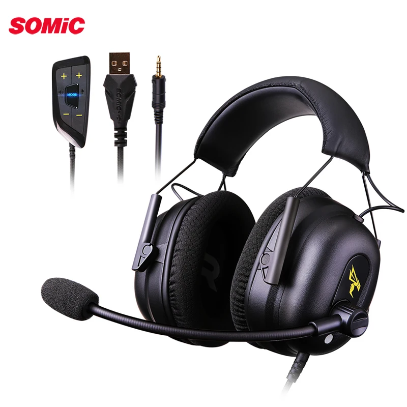 

SOMIC G936N Professional Wired Game Headphones7.1 Stereo Channel PC MAC Headsetwith Microphone for PS4 Xbox Laptop