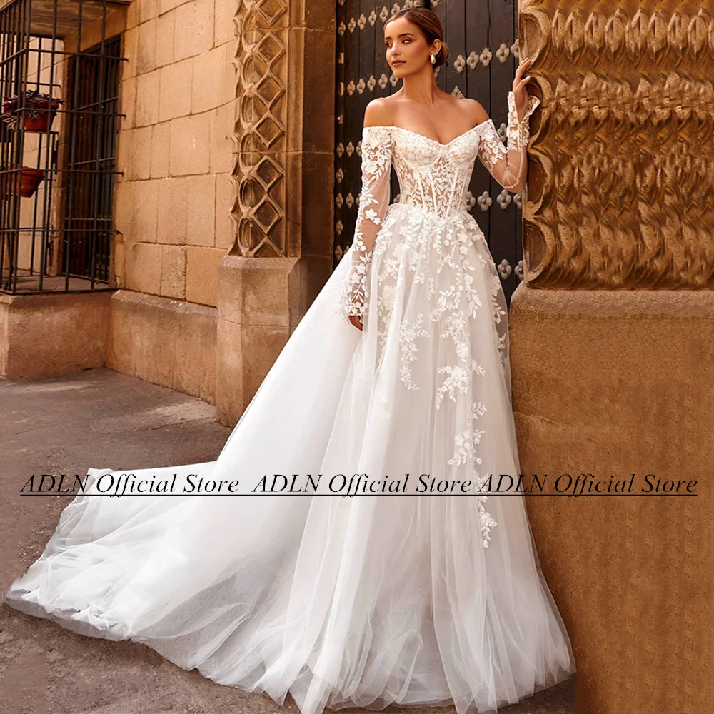 Robe de Mariée Sexy Personnalisée à Manches sulfet Col en V pour Femme, Vêtement Transparent avec Fermeture Éclair au Dos, avec Traîne de Balayage, 2025