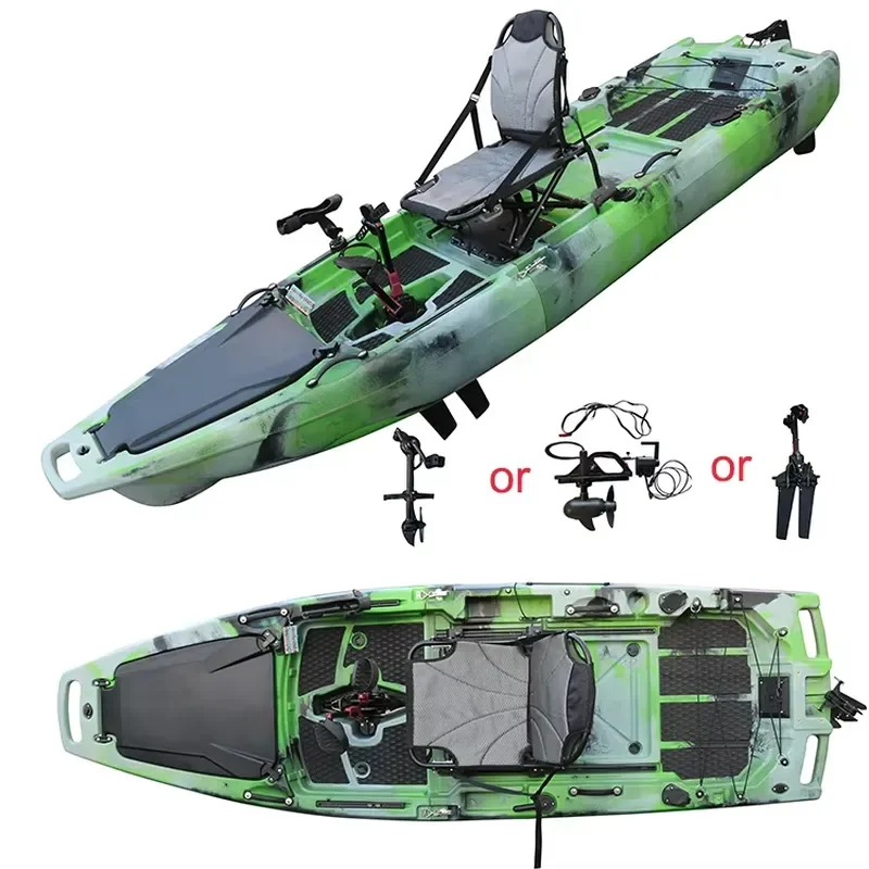 Vicking Hands Free Pedal Drive Kayak 9 ft 1 Person HDPE Fishing Boat Ocean Sea Canoe Modular with Motor
