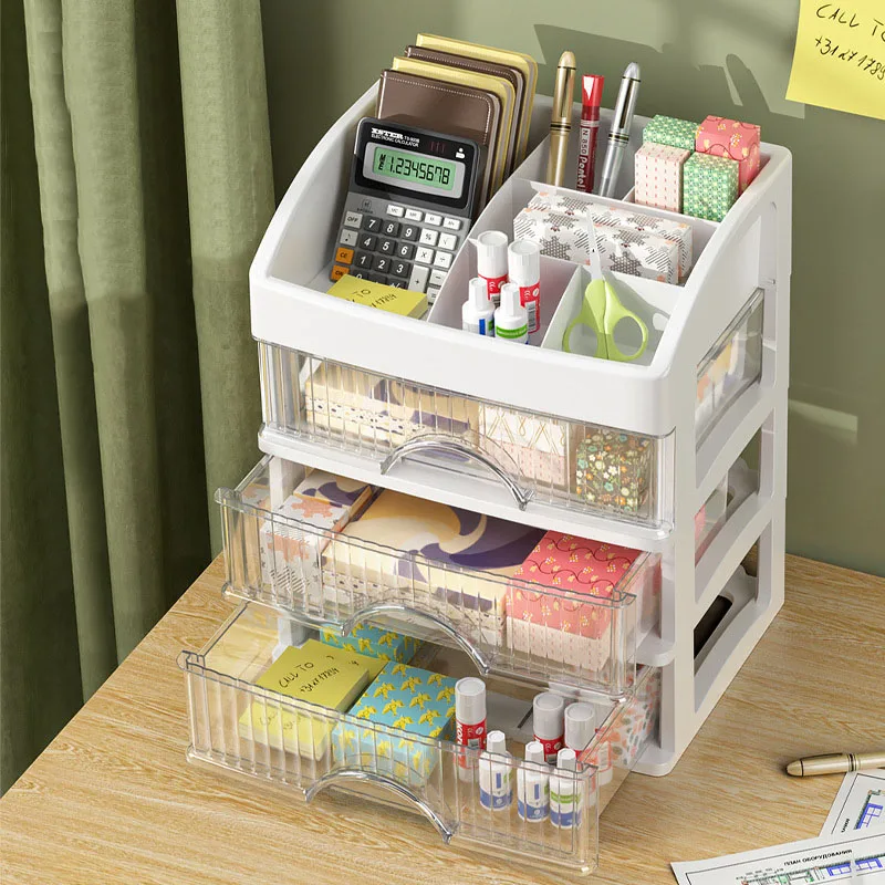 Desktop Storage Box Multi-layer Cosmetics organizer Drawer Jewelry Box Makeup organizer Multi-functional Plastic Storage Cabinet