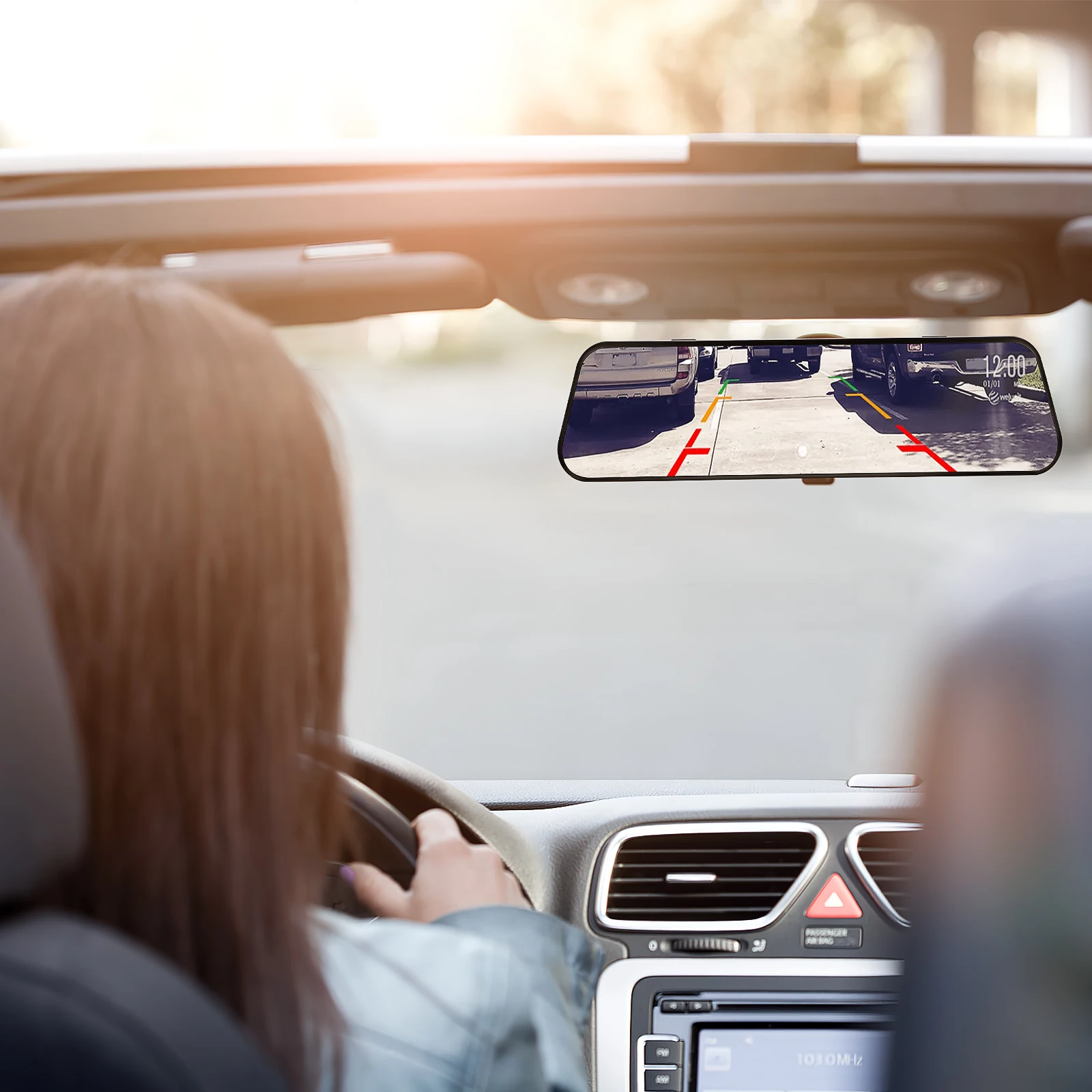 

10 Inch Dash Cam 1080P Dual Recording Touch Vision Rearview Mirror Car Recorder Backup Camera Streaming Media